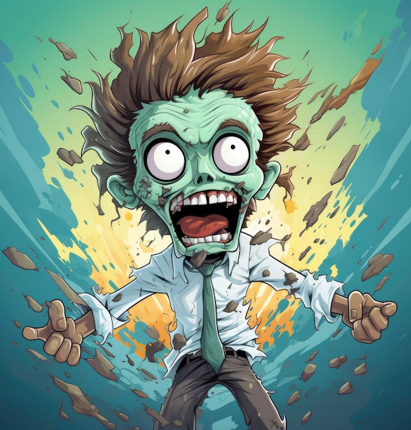 Photo cute zombie in scary pose