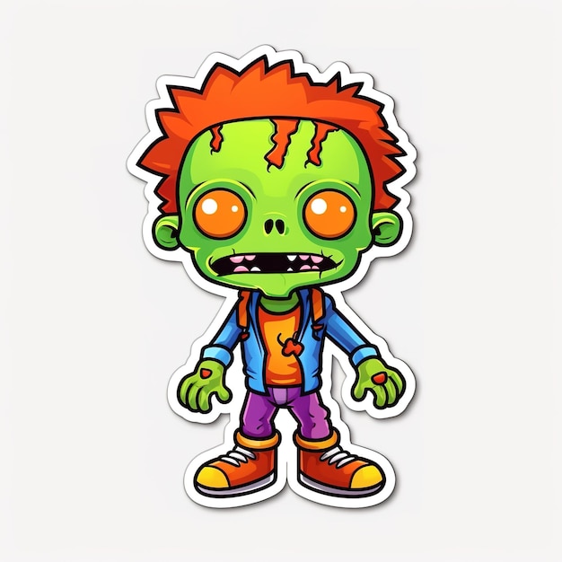 Premium AI Image | Cute zombie sticker