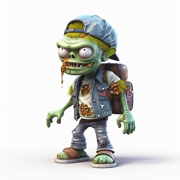 Cute Zombies Cartoon 3D Characters