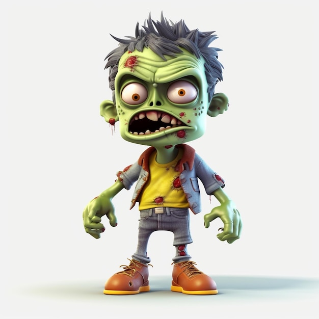 Cute Zombies Cartoon 3D Characters