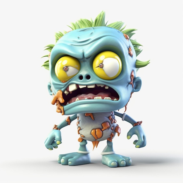 Cute Zombies Cartoon 3D Characters