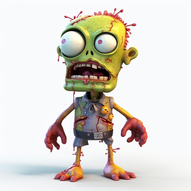 Cute Zombies Cartoon 3D Characters