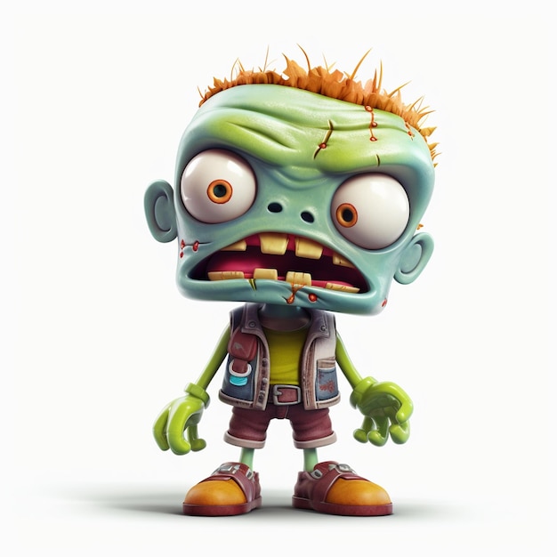 Cute Zombies Cartoon 3D Characters
