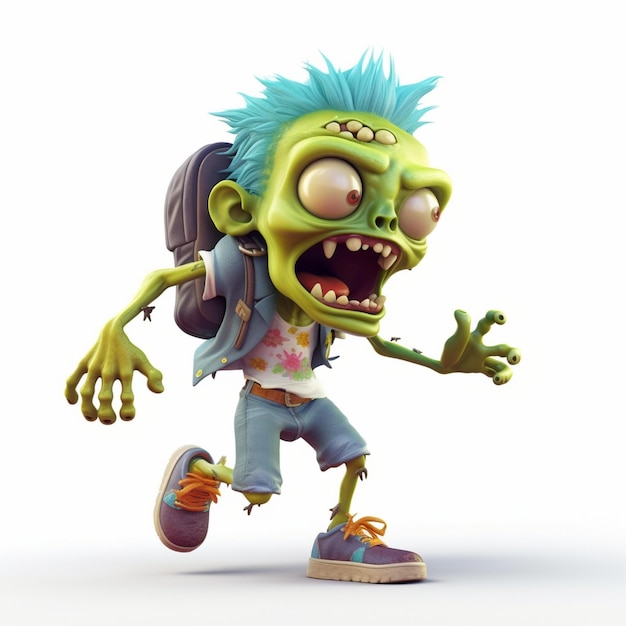 Cute Zombies Cartoon 3D Characters