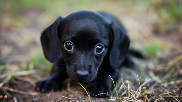 可愛さを過に 魅力的な子犬