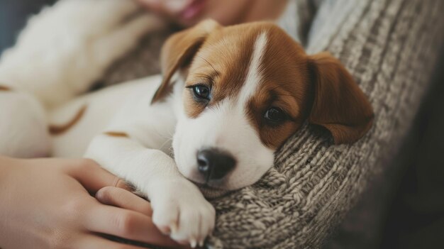 写真 可愛さを過に 魅力的な子犬