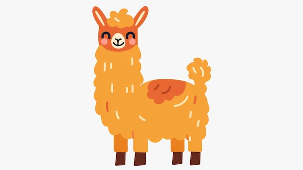 Photo the cutest llama in the world an adorable funny fluffy llama in the scandinavian style scandi nordic childish modern illustration
