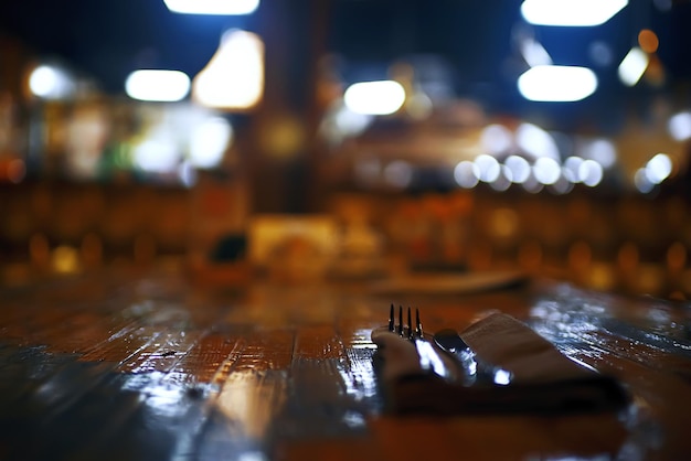 Cutlery lie on the table