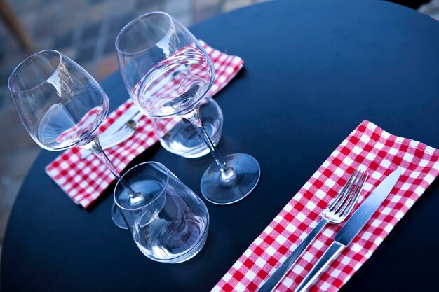 Cutlery and napkin on a table