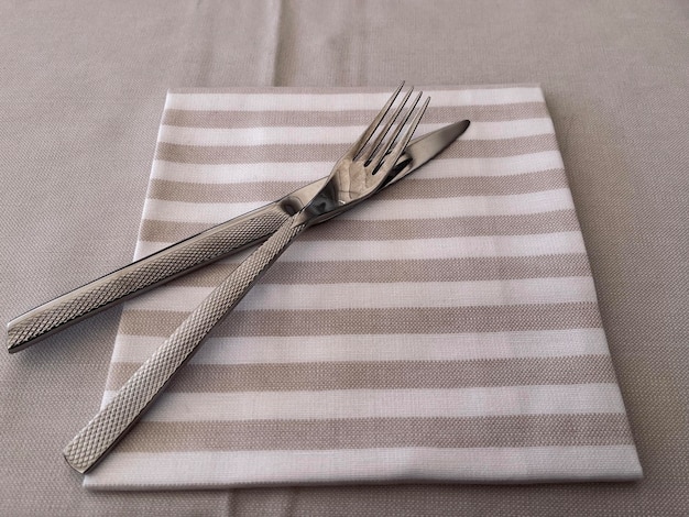 Cutlery on napkin