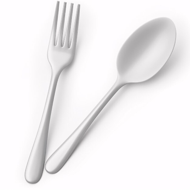 Cutlery spoon and fork high quality 3D style illustration icon