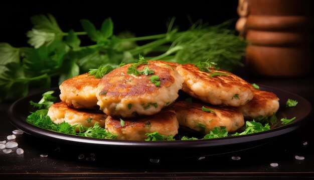 Cutlets met kruiden op een bord