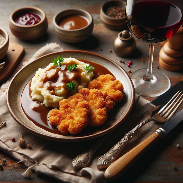 Photo cutlets with mashed potatoes