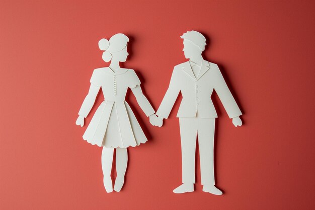 Photo a cutout of a couple holding hands