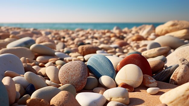 Photo cutout of natural rocks and stones on beach ground