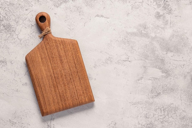 Cutting board on a concrete table