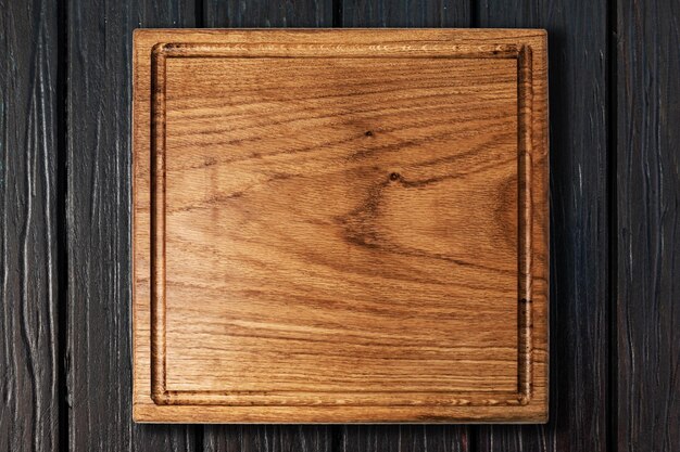 Photo cutting board on a wooden table