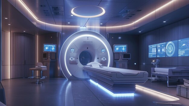 Cutting Edge Clinical Diagnostic Room with Illuminated MRI