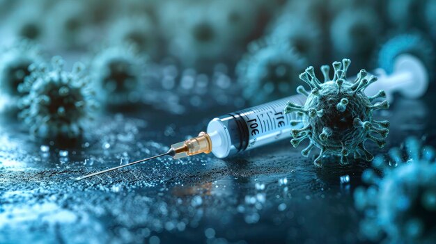 Cutting-Edge vaccin tegen wereldwijde pandemische virussen in een close-up illustratie