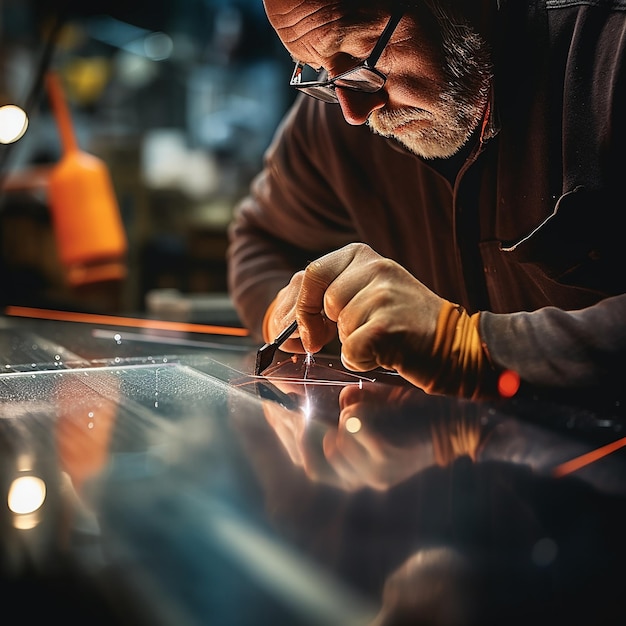 Cutting Glass with a Special Tool Glass Cutter