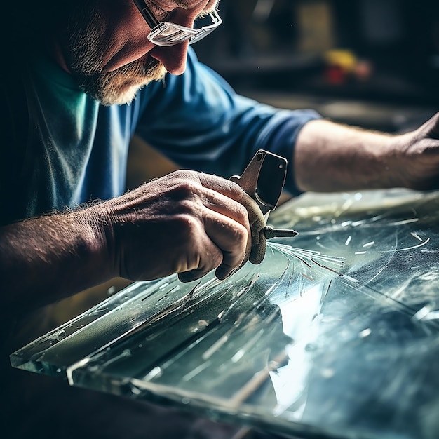 Cutting Glass with a Special Tool Glass Cutter