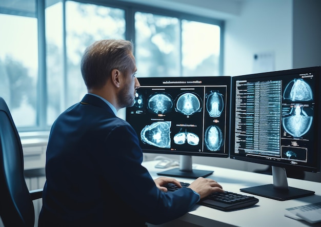 Новейшая система медицинской визуализации на базе искусственного интеллекта, анализирующая рентгеновские снимки и снимки МРТ для раннего обнаружения.