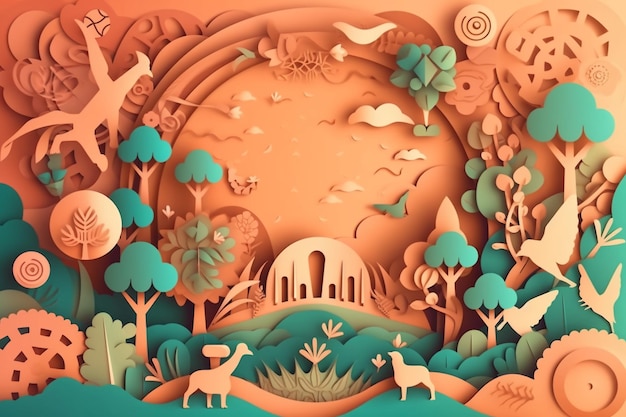 CuttingEdge Design Earth Day in Intricate Paper Cut Art AI Generated