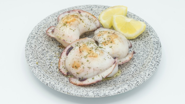 Cuttlefish with lemon Isolated