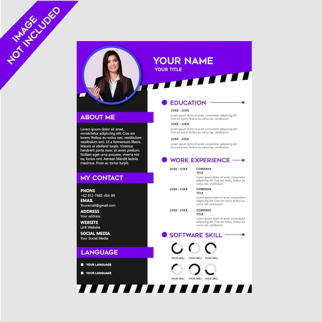 Photo cv curirculum vitae resume template vector