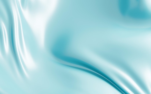 Cyan abstract flowing cloth 3d rendering