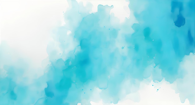 Cyan Abstract Watercolor Background