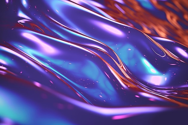 cyan blue purple shiny silk in the style of distorted realities