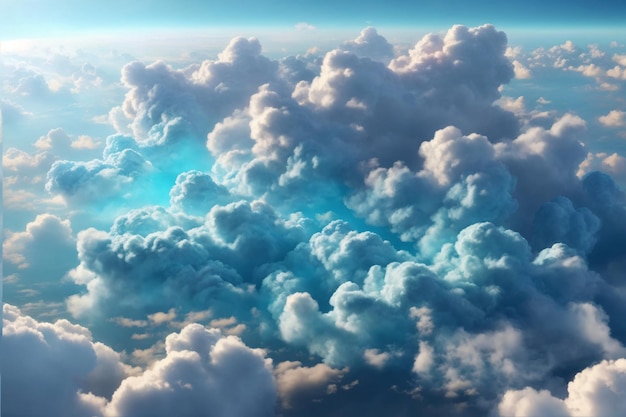 Cyan Clouds Background Blue Cloud Background Clouds Background Sky Background Clouds Texture AI Generative