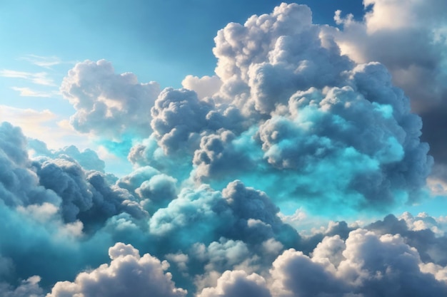 Cyan Clouds Background Blue Cloud Background Clouds Background Sky Background Clouds Texture AI Generative