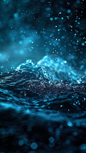 Cyan Dust Water Effect With Rippling Water and Cyan Color Gl Effect FX Texture Film Fillter BG Art