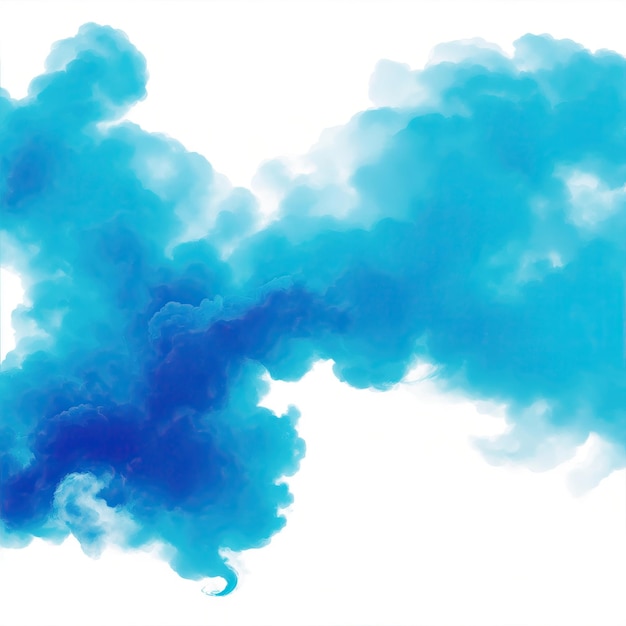 Foto texture di nuvole di fumo di fiamma di fuoco ciano isolate su sfondo bianco