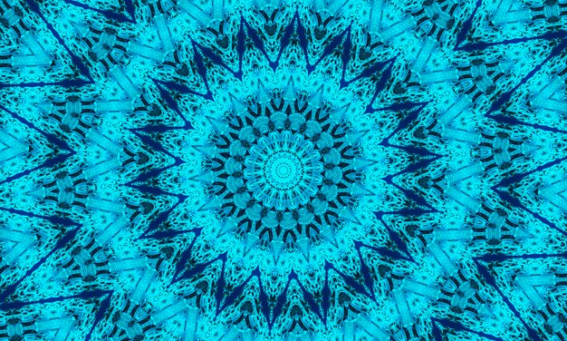 Cyan kaleidoscope background, gift wrapping and wallpaper concept