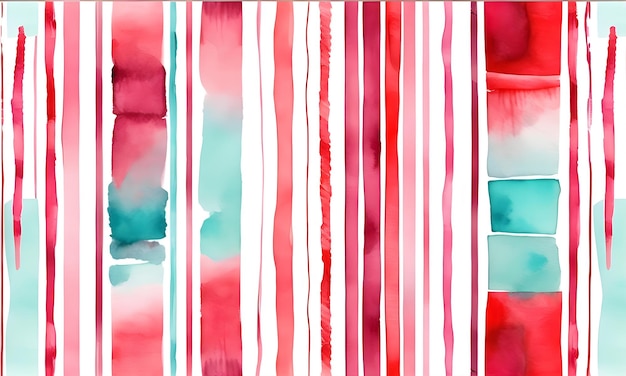 Cyan Magenta Watercolor Geometric Christmas Stripes Background Postcard Art Banner Gift Card Deco