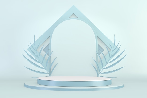 Cyan pedestal design for product show