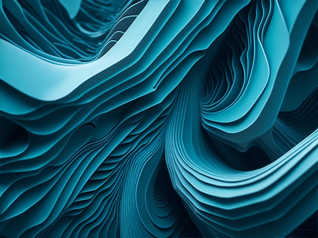 Cyan and white motion waves background