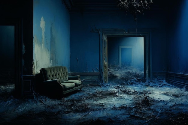 Photo cyanic serenade blue room image