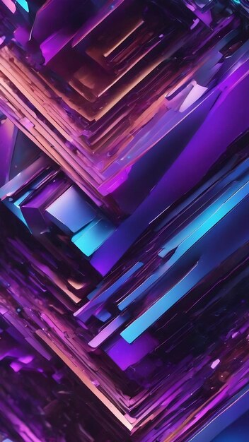 Cyber abstract 3d blue and violet colors background