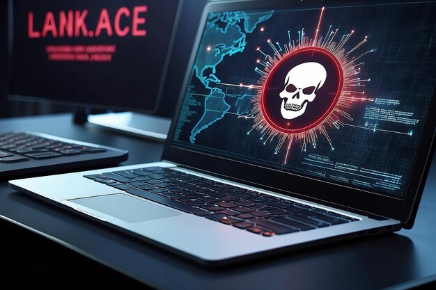 Фото Кибератака на компьютерную сеть вирус шпионское программное обеспечение зловредное программное обеспечение или вредоносное программное обеспечение