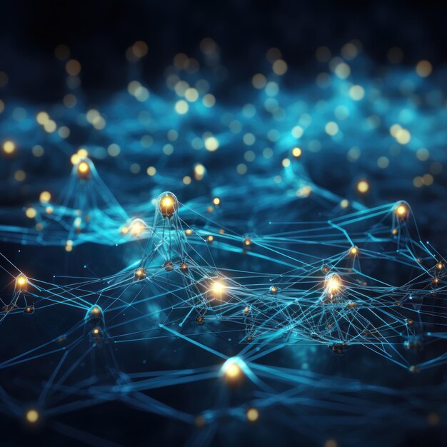 Premium Photo | Cyber big data flow Blockchain Azure data fields ...
