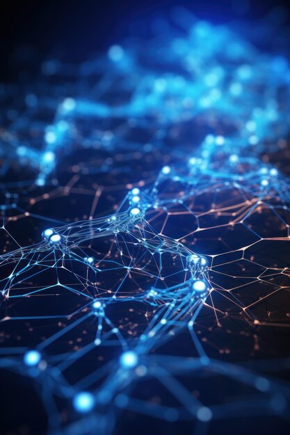 Cyber big data flow Blockchain Olive data fields Network line connect stream Concept van AI-technologie