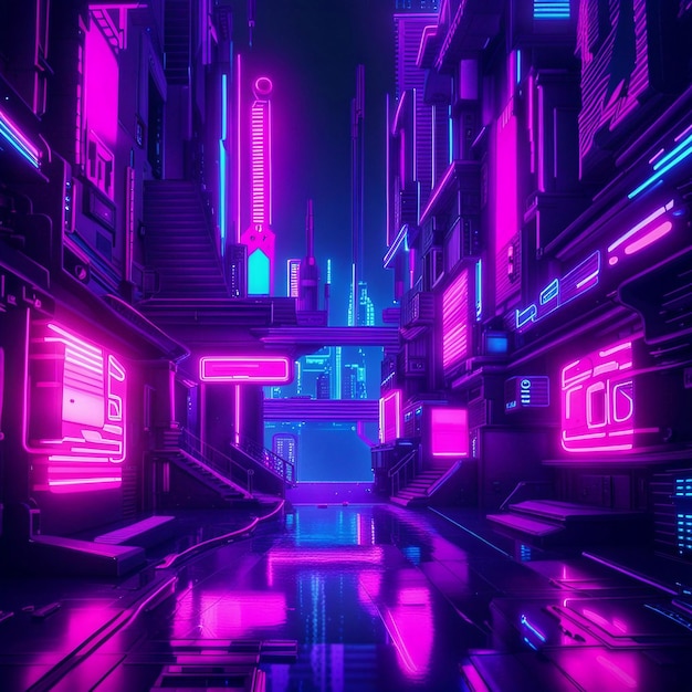 Premium AI Image | A cyber city wallpaper