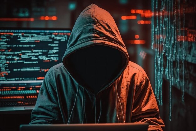 Premium AI Image | Cyber crime hacker Cyber security concept Generative Ai