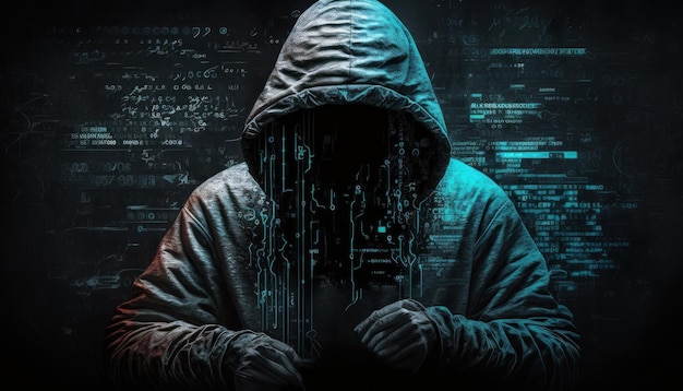 Cyber crime hacker Cyber security concept Generative Ai