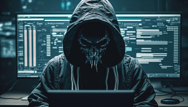 Cyber crime hacker Cyber security concept Generative Ai