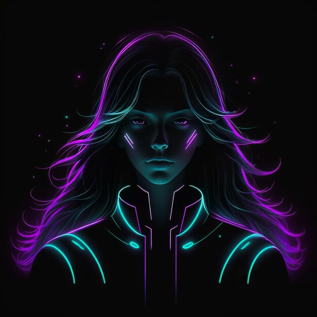 cyber cyber futuristic woman neon glowcyber cyber futuristic woman neon glow